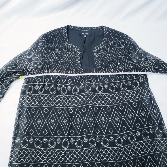 *Last Chance* Madewell Smocked Tunic Dress Sheer Long Sleeves Boho Aztec - Picture 7 of 11